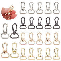 WADORN 24Pcs 4 Colors Zinc Alloy Swivel Clasps, Keychain Findings, Mixed Color, 40x22x6.5mm, Hole: 17x7mm, 6pcs/color(FIND-WR0006-72)