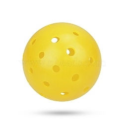 Plastic 40-hole Pickleball, Round, Yellow, 74mm(AJEW-E050-09A)
