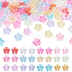 168Pcs 12 Colors Transaparent Acrylic Beads, Plum, AB Color Plating, Mixed Color, 13.5x14.5x4.5mm, Hole: 1.8mm, 14pcs/color(PACR-TA0001-19)