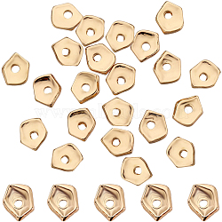 45Pcs Brass Charms, Real 14K Gold Plated, Polygon, 6x5x1mm, Hole: 1.4mm(KK-CN0002-78)