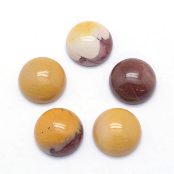 Natural Mookaite Cabochons, Half Round, 12x5~6mm