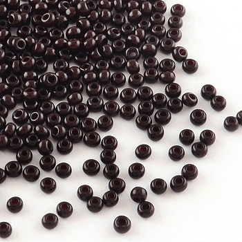 Czech Glass Beads, 11/0 Round Glass Seed Beads, Coconut Brown, 2x1.5mm, Hole: 1mm, about 30000pcs/bag, 450g/bag