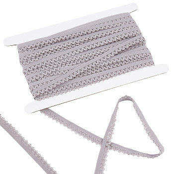 Polyester Elastic Ribbon, Flat, Gray, 13mm