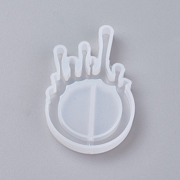 Shaker Mold, DIY Quicksand Jewelry Silicone Molds, Resin Casting Molds, For UV Resin, Epoxy Resin Jewelry Making, Tear, White, 57x38x8mm, Inner Size: 55x36mm