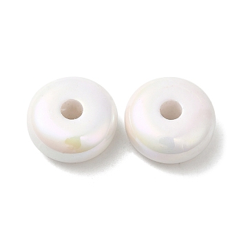 Acrylic Opaque Beads, Rondelle, White, 16x7.5mm, Hole: 3.8mm