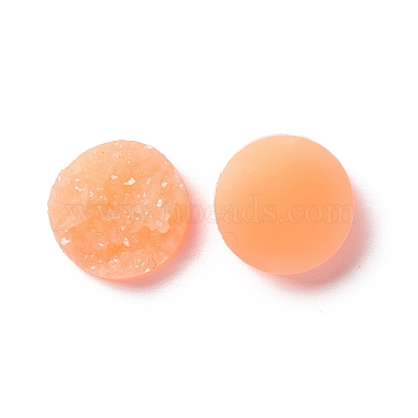 12mm Salmon Flat Round Resin Cabochons