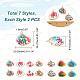 CHGCRAFT 14Pcs 7 Style Electroplate Printed Natural Scallop Shell Pendants(SSHEL-CA0001-10)-2