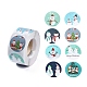 8 Patterns Snowman Round Dot Self Adhesive Paper Stickers Roll(X-DIY-A042-01I)-1