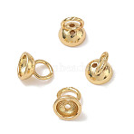 Brass Bead Cap Pendant Bails, for Globe Glass Bubble Cover Pendants, Real 18K Gold Plated, 7x6mm, Hole: 3.5mm and 1mm(KK-CBA50B0-23G)