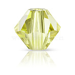 Preciosa&reg Crystal Beads, Czech Crystal, Bicone(451 69 302 Rondelle), 80250 Acid Yellow, 4mm, Hole: 0.8mm(X-PRC-BA4-80250)