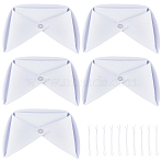 5Pcs Cotton Nurse Hat, with 10Pcs Alloy Hair Barrrttes, White, 380x270x2mm(AJEW-CN0007-42)