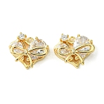 Brass Pendants, with Glass, Heart with Bowkont Charms, Real 18K Gold Plated, 16.5x12x4mm, Hole: 1.2mm(KK-D092-03G)