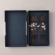 Rectangle Wood Bookmark, Butterfly & Flower Pattern Bookmark, with Gift Box, Coffee, Bookmark: 225mm, 2pcs(OFST-WH0002-20)
