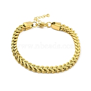 Ion Plating(IP) 304 Stainless Steel Wheat Chain Bracelets, Golden, 10 inch(25.4cm)(BJEW-D030-10G)