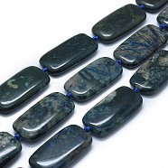Natural Ocean Jasper Beads Strands, Rectangle, 39.5~40x19.5~20.5x6.5~7.5mm, Hole: 1.8mm, about 10pcs/strand, 16.7~16.8 inch(42.5~42.8cm)(G-F655-05)