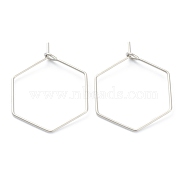 316 Surgical Stainless Steel Earring Hoop, Ear Wire, Stainless Steel Color, 26mm, Hole: 2mm, Pin: 0.6mm(STAS-M288-09P-B)