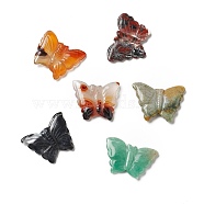 Natural Mixed Gemstone & Agate Beads, Butterfly, 25~29.5x34~38.5x4~5.5mm, Hole: 0.7~0.8mm(G-G847-01)