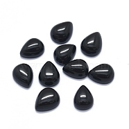Natural Obsidian Cabochons, teardrop, 8x6x3mm(X-G-O175-22-10)