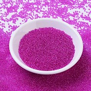 MIYUKI Round Rocailles Beads, Japanese Seed Beads, 11/0, (RR1310) Dyed Transparent Fuchsia, 2x1.3mm, Hole: 0.8mm, about 1111pcs/10g(X-SEED-G007-RR1310)