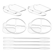 4Pcs Handheld Cosmetic Palette, 4Pcs Stainless Steel Spoon Palette Spatulas Stick Rod, for Nail Art Eye Shadow Cream Liquid Foundation, Mixed Color, 8pcs/set(AJEW-GL0001-51)