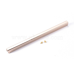 Alloy Purse Frame Kiss Clasp Lock, with Screws, for Purse Making, Bag Making, Leather Craft DIY, Light Gold, 140x6.5x9mm, Hole: 2mm, Inner Size: 5x8mm, Screw: 27x5.5mm(PALLOY-WH0070-34KCG-K)