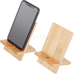 Bamboo Mobile Phone Holders, Rectangle, Beige, Finished Product: 8.5x8.1x14cm(AJEW-WH0248-138)