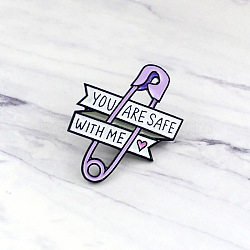 You Are Safe with Me" Heart-Shaped Pin - Symbol of Love and Protection, Violet, 1mm(ST5615772)