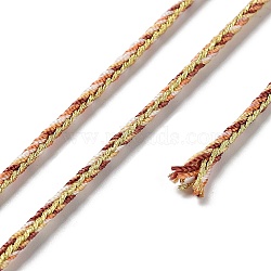 14M Duotone Polyester Braided Cord, Round, Sienna, 2.5mm, about 15.31 Yards(14m)/Roll(OCOR-G015-02A-01)