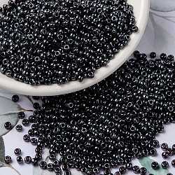 MIYUKI Round Rocailles Beads, Japanese Seed Beads, 8/0, (RR171) Dark Smoky Amethyst Luster, 3mm, Hole: 1mm, about 19000~20500pcs/pound(SEED-G008-RR0171)