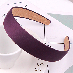 Wide Cloth Hair Bands, Solid Simple Hair Accessories for Women, Purple, 145x130x28mm(OHAR-PW0001-159O)