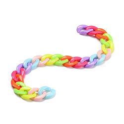 Handmade Acrylic Twisted Chains, Curb Chains, Colorful, Links: 19x13.5x4mm, 39.37 inch(1m)/strand(AJEW-JB00695)