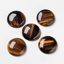 Natural Tiger Eye Cabochons, Flat Back, Half Round/Dome, 28x7~8mm(X-G-F298-02)