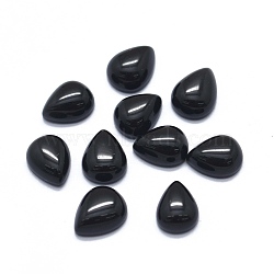 Natural Obsidian Cabochons, teardrop, 8x6x3mm(X-G-O175-22-10)