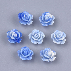 Synthetic Coral Beads, Dyed, Flower, Royal Blue, 10x10x6mm, Hole: 1mm(X-CORA-S026-21A-05)