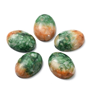 Natural Calcite Cabochons, Dyed, Oval, Orange, 30x22x7.5mm