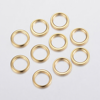 304 Stainless Steel Linking Rings, Golden, 10x1mm, Hole: 8mm
