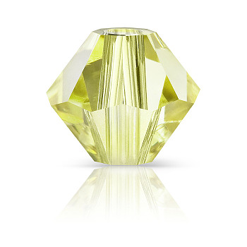 Preciosa&reg Crystal Beads, Czech Crystal, Bicone(451 69 302 Rondelle), 80250 Acid Yellow, 4mm, Hole: 0.8mm
