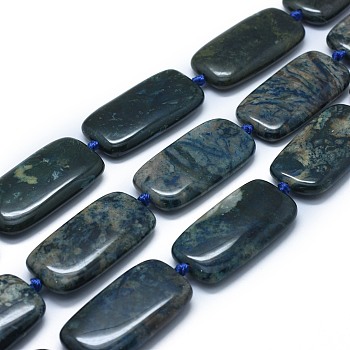 Natural Ocean Jasper Beads Strands, Rectangle, 39.5~40x19.5~20.5x6.5~7.5mm, Hole: 1.8mm, about 10pcs/strand, 16.7~16.8 inch(42.5~42.8cm)