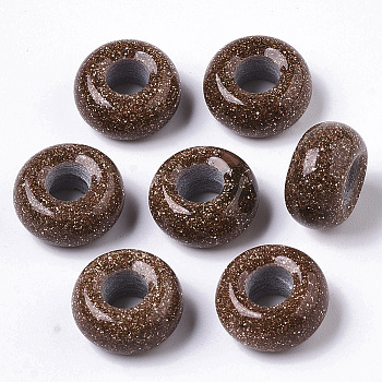 Synthetic Goldstone European Beads, Large Hole Beads, Rondelle, 14x7mm, Hole: 5~6mm