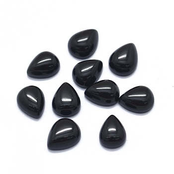 Natural Obsidian Cabochons, teardrop, 8x6x3mm