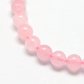 Natural  Rose Quartz Beads Strands, Round, 10mm, Hole: 1mm, about 37pcs/strand, 15.5 inch