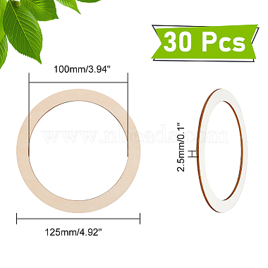 Unvollendete Holzstücke in Ringform(DIY-WH0349-06)-2