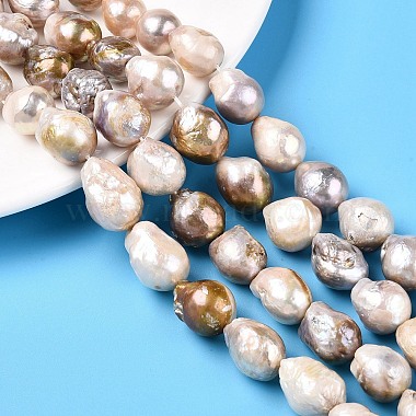 Dark Khaki Teardrop Keshi Pearl Beads