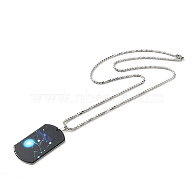 Non-Tarnish 201 Stainless Steel Rectangle with Constellations Pendant Necklace for Women(NJEW-G015-01K)-3