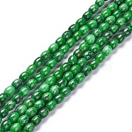 Natural Quartz Beads Strands, Dyed, Rice, Green, 6x4.5mm, Hole: 0.8mm, about 69~72pcs/strand, 16.14~16.34 inch(41~41.5cm)(G-C034-04D)