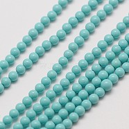 Synthetic Taiwan Turquoise Round Beads Strands, 2mm, Hole: 0.8mm, about 184pcs/strand, 16 inch(G-A130-2mm-L08)