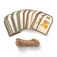 Paper Gift Tags, Hang Tags, with Jute Twine, for Christmas Decorations, Christmas Themed Pattern, 8.1x4.6x0.05cm, Hole: 4mm, 50pcs/bag(CDIS-P005-G01)