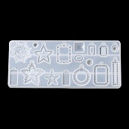 Mixed Shape Pendant Silicone Molds, Resin Casting Molds, For DIY UV Resin, Epoxy Resin Earring Jewelry Making, White, 160x68x7mm(DIY-YW0006-74)