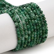 Natural African Jade Beads Strands, Faceted, Grade AA, Round, 2mm, Hole: 0.5mm, about 195~198pcs/strand, 15.35~15.63''(39~39.7cm)(G-B088-C20-02)