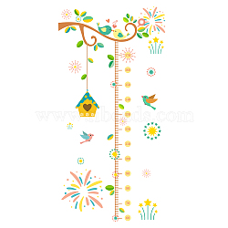 PVC Height Growth Chart Wall Sticker, for Kids Measuring Ruler Height, Flower, Colorful, 30x29cm, 3 sheets/set(DIY-WH0232-005)